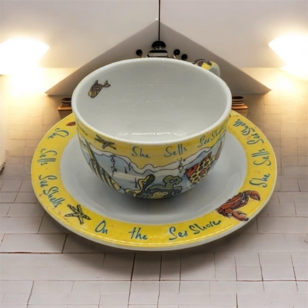 Vintage Paul Cardew Design She Sells Seashells by the Seashore Cup Saucer Set